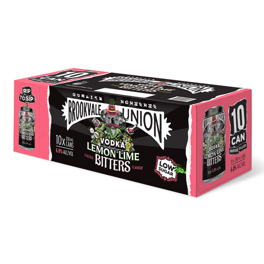 Brookvale Union Lemon Lime & Bitters 10 pack 330ml cans