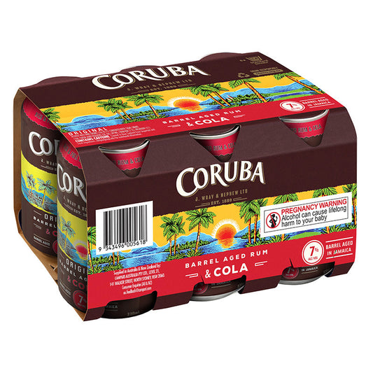 Coruba & Cola 7% Cans 6x330ml