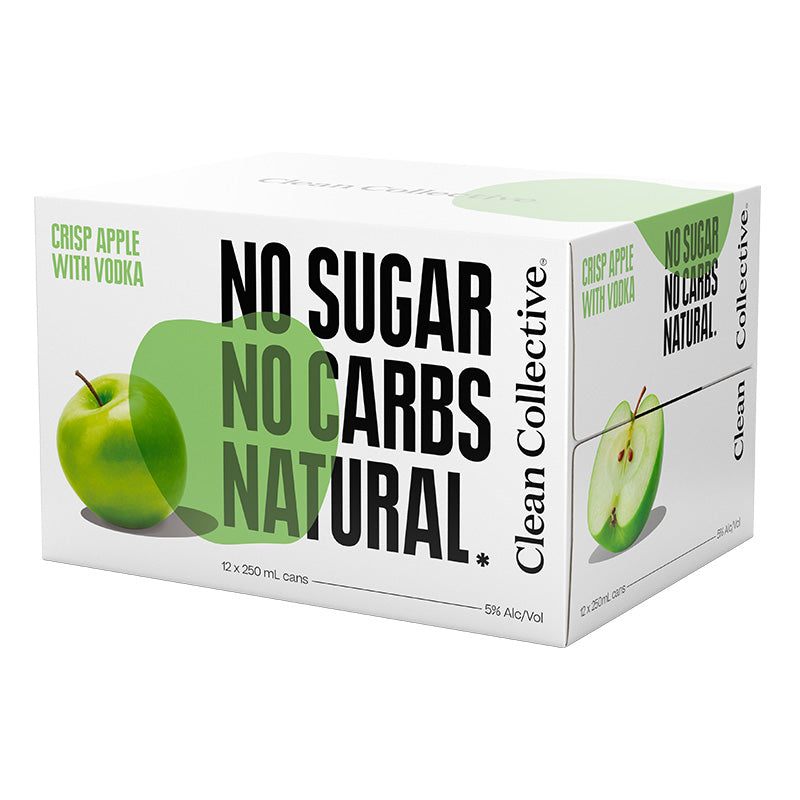Clean Collective Crisp Apple with Vodka 5% Cans 12x250ml