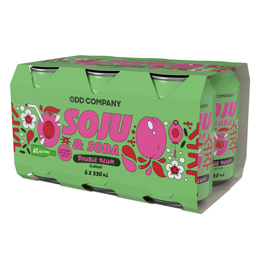Odd Company Soju and Soda Double Plum 6x330ml cans