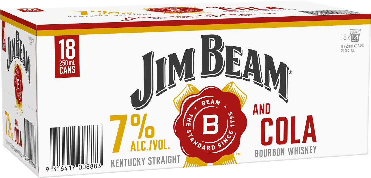 Jim Beam 7% 18pk 250 ML Cans