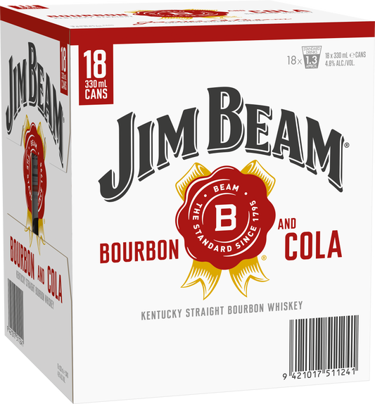 Jim Beam and Cola 330ml 18pk Cans