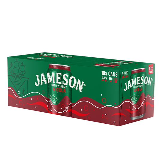 Jameson Irish Whiskey & Cola 4.8% 330ml 10 Pack Can