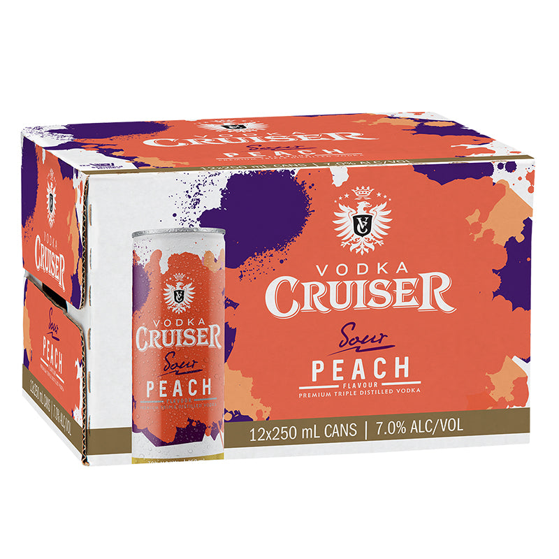 Cruiser Sour Peach 7% 250ml 12pk Cans