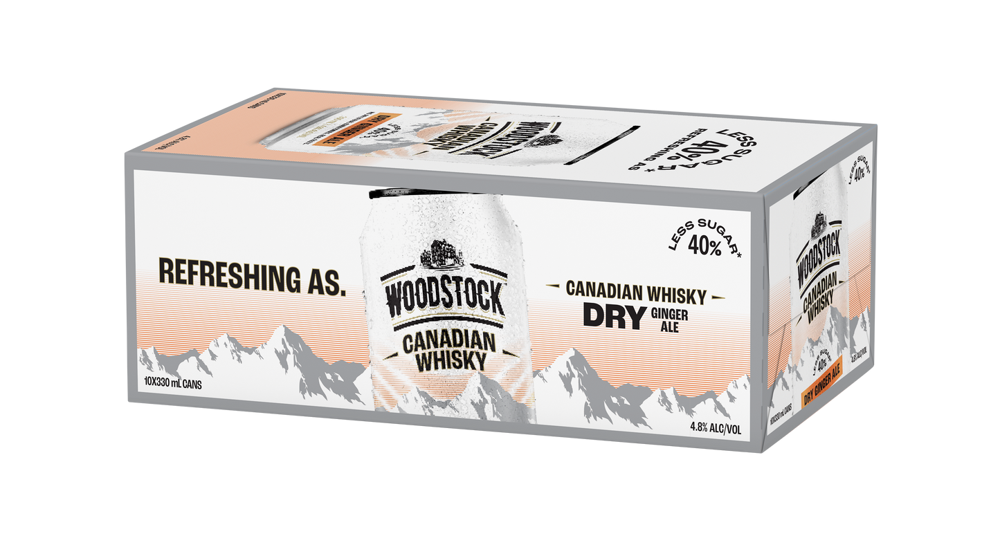 Woodstock Whiskey Ginger Ale 4.8% 10x300ml Cans